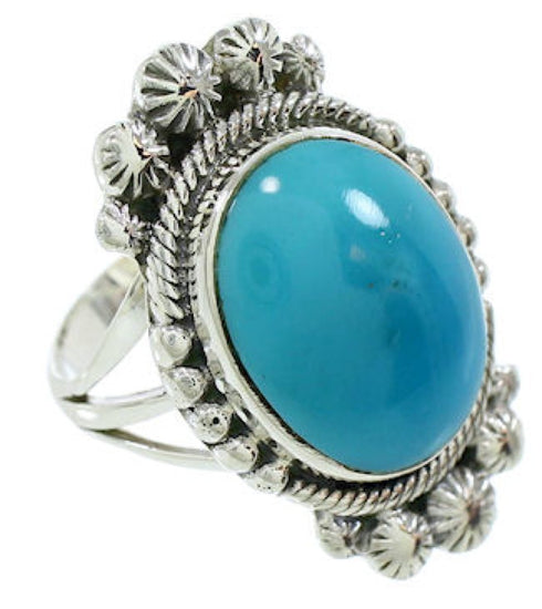 Southwest Jewelry Turquoise Sterling Silver Ring Size 5-3/4 WX35647